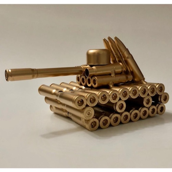 Folk-Art Military Battle Tank Made from Recycled Bullet Rifle Casings Figurine - Picture 15 of 15
